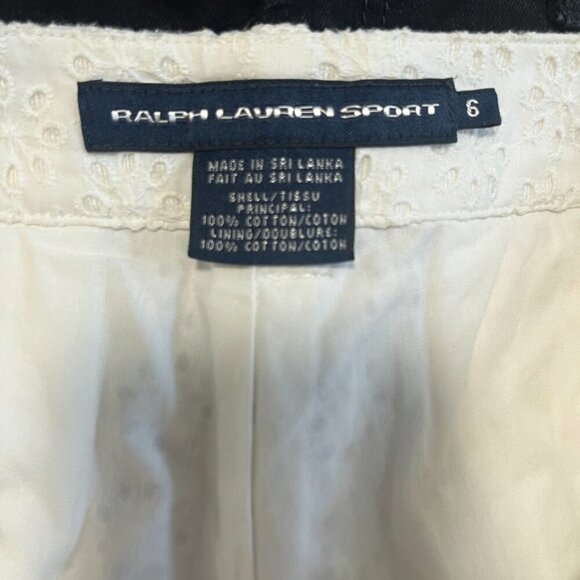 Ralph Lauren Sport White Eyelet Cutout Shorts Size 6 - Picture 3 of 6